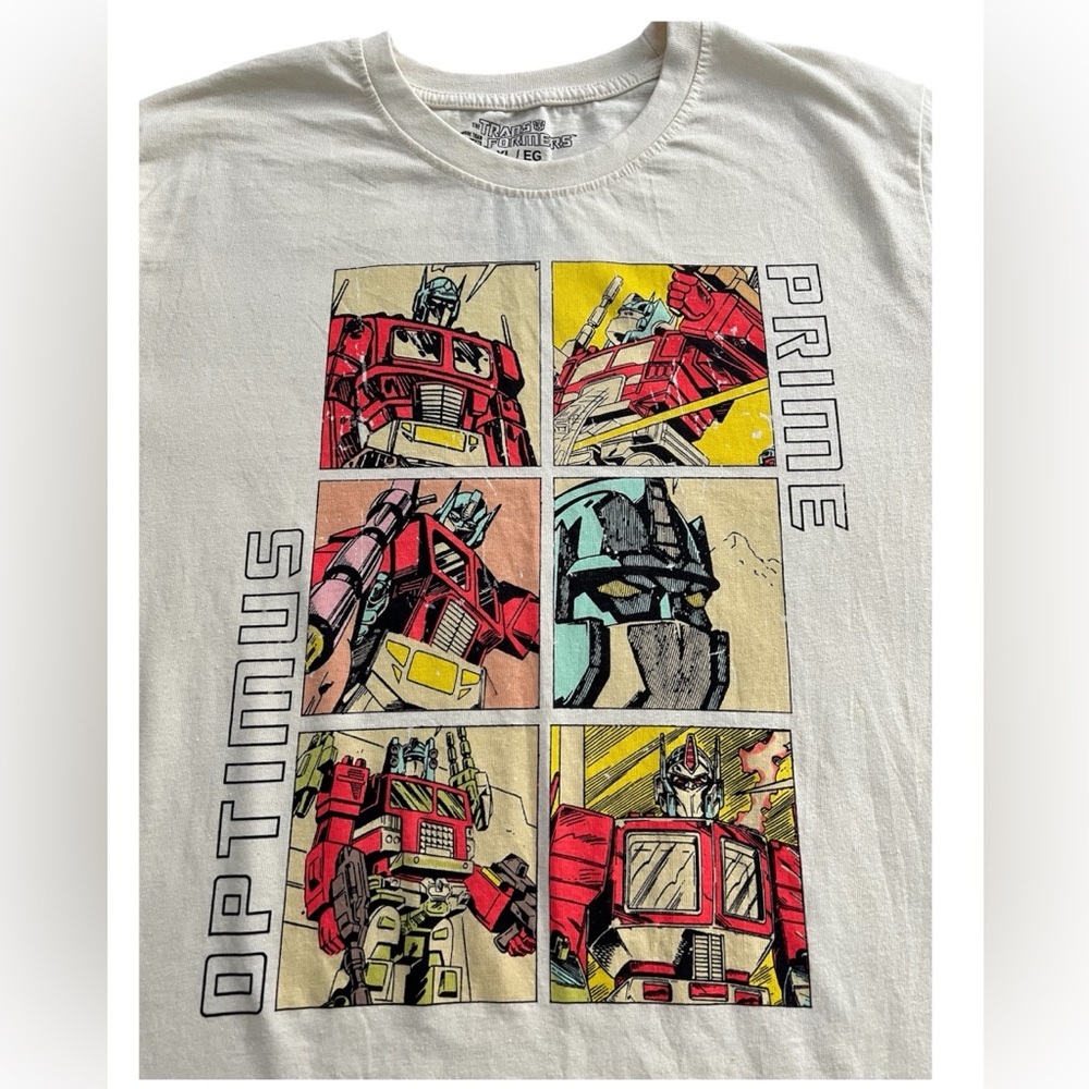 Transformers Optimus Prime G1 Comic Panel Graphic T-Shirt, Size XL
